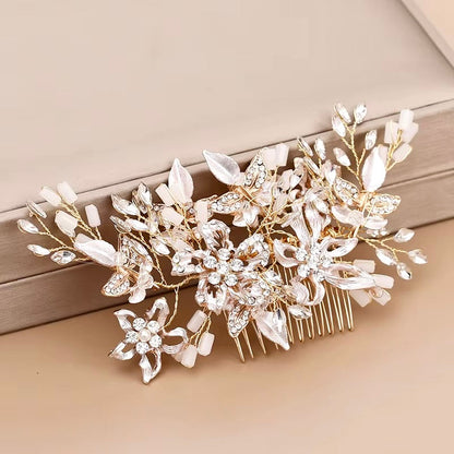 Andra - Crystal Bridal Hair Comb - Available in Silver, Rose Gold and Yellow Gold