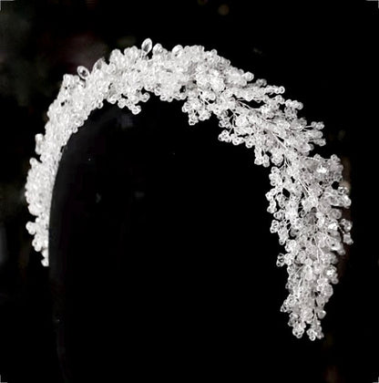 "Ira" - Silver Crystal Bridal Headband
