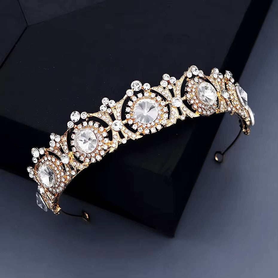 "Donatella" - Rhinestone Bridal Tiara - Available in Rose Gold and Silver