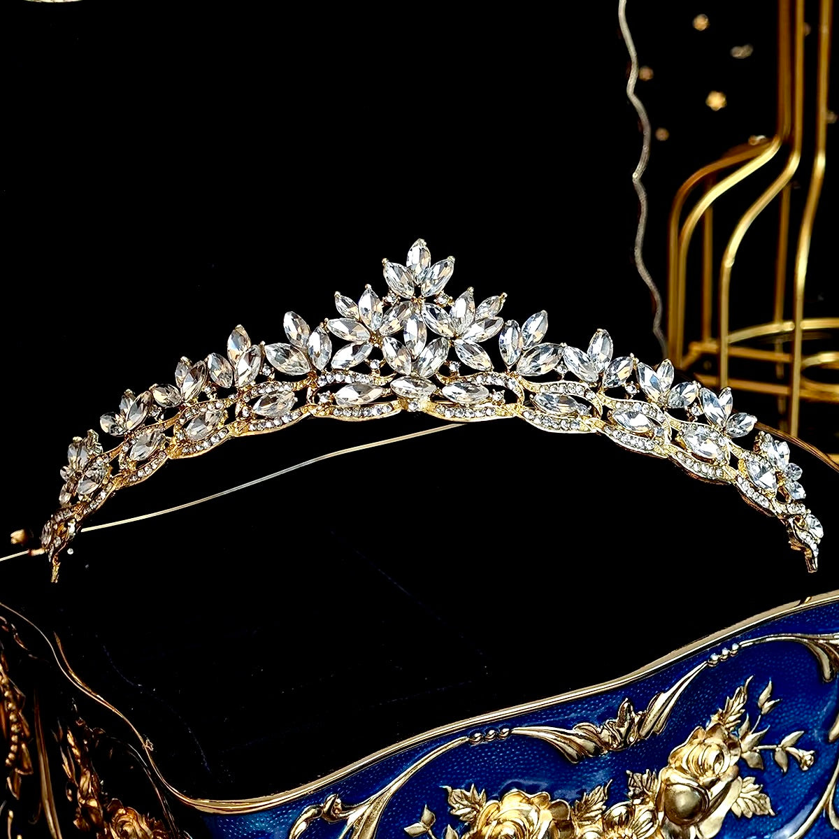 Rachel - Wedding Rhinestone Tiara - Available in Silver, Yellow Gold and Rose Gold