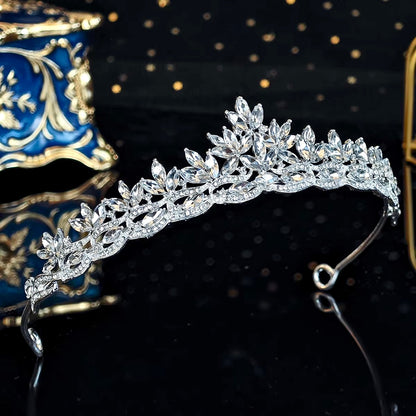 Rachel - Wedding Rhinestone Tiara - Available in Silver, Yellow Gold and Rose Gold