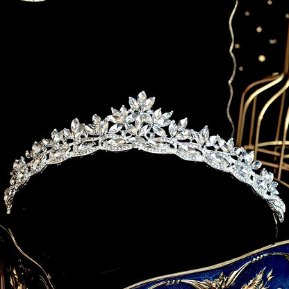 Rachel - Wedding Rhinestone Tiara - Available in Silver, Yellow Gold and Rose Gold