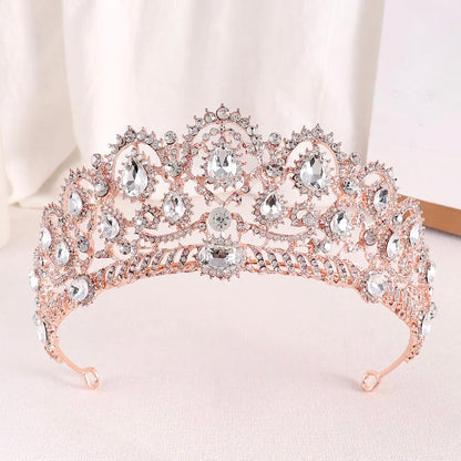 Chrysta - Rhinestone Bridal Tiara - Available in Silver, Rose Gold and Yellow Gold