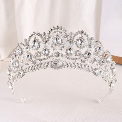 Chrysta - Rhinestone Bridal Tiara - Available in Silver, Rose Gold and Yellow Gold