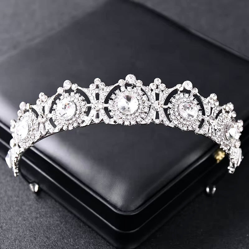 "Donatella" - Rhinestone Bridal Tiara - Available in Rose Gold and Silver