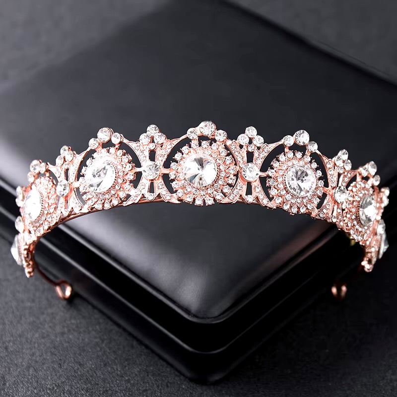 "Donatella" - Rhinestone Bridal Tiara - Available in Rose Gold and Silver