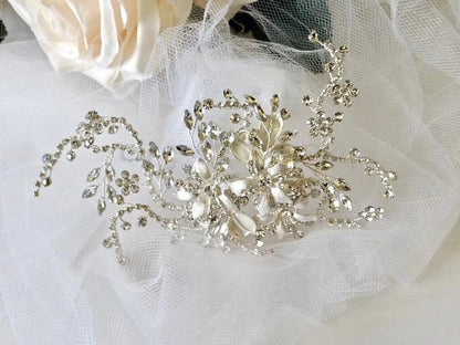 "Clarise" - Crystal Bridal Hair Clip/Vine