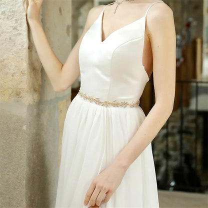 Uma - Crystal Wired Bridal Belt - Available in Silver, Rose Gold and Yellow Gold
