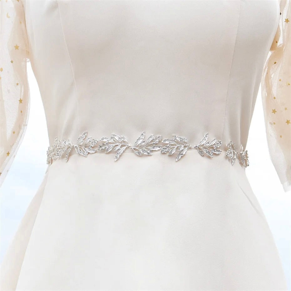 Uma - Crystal Wired Bridal Belt - Available in Silver, Rose Gold and Yellow Gold