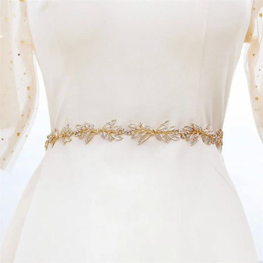 Uma - Crystal Wired Bridal Belt - Available in Silver, Rose Gold and Yellow Gold