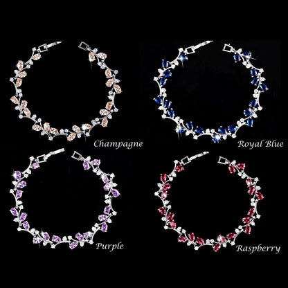 "Krista" - Cubic Zirconia Vine Bridal Bracelet - More colors available