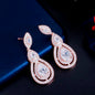 Sabine - Cubic Zirconia Bridal Earrings - Available in Silver, Rose Gold and Yellow Gold