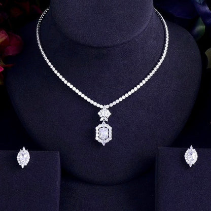 Savannah - Silver Cubic Zirconia Bridal Jewelry Set