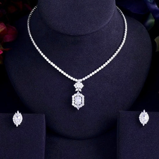 Savannah - Silver Cubic Zirconia Bridal Jewelry Set