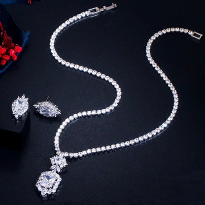 Savannah - Silver Cubic Zirconia Bridal Jewelry Set