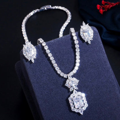 Savannah - Silver Cubic Zirconia Bridal Jewelry Set