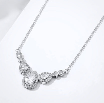 Lyric - Cubic Zirconia Bridal Necklace - Available in Silver and Rose Gold