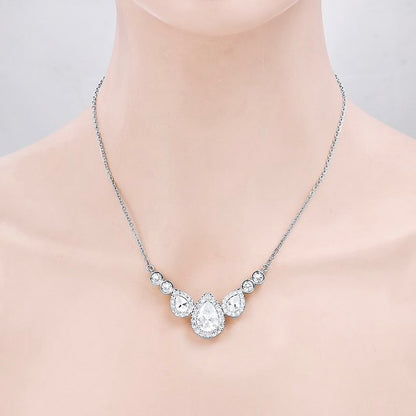 Lyric - Cubic Zirconia Bridal Necklace - Available in Silver and Rose Gold