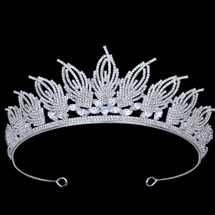 Elaine -  Cubic Zirconia Wedding Tiara - Available in Silver and Gold