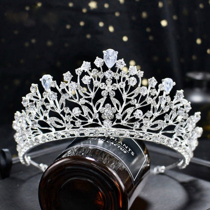 Ananda - Cubic Zirconia Bridal Tiara - Available in Silver, Yellow Gold and Rose Gold