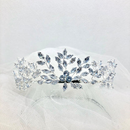 "Loralee" -  Cubic Zirconia Wedding Tiara - Available in Silver and Gold