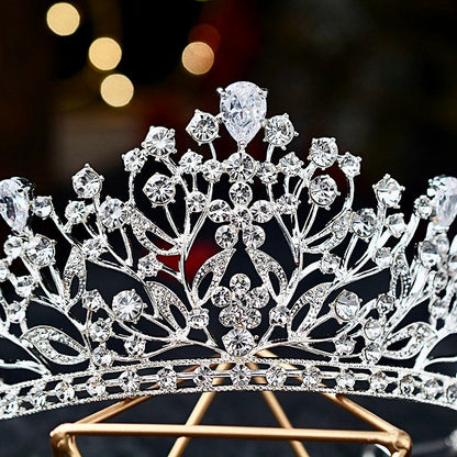 Ananda - Cubic Zirconia Bridal Tiara - Available in Silver, Yellow Gold and Rose Gold