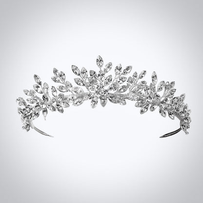 "Loralee" -  Cubic Zirconia Wedding Tiara - Available in Silver and Gold
