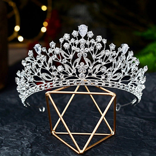 Ananda - Cubic Zirconia Bridal Tiara - Available in Silver, Yellow Gold and Rose Gold