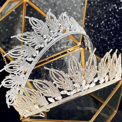 Elaine -  Cubic Zirconia Wedding Tiara - Available in Silver and Gold