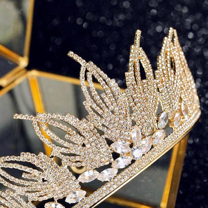 Elaine -  Cubic Zirconia Wedding Tiara - Available in Silver and Gold