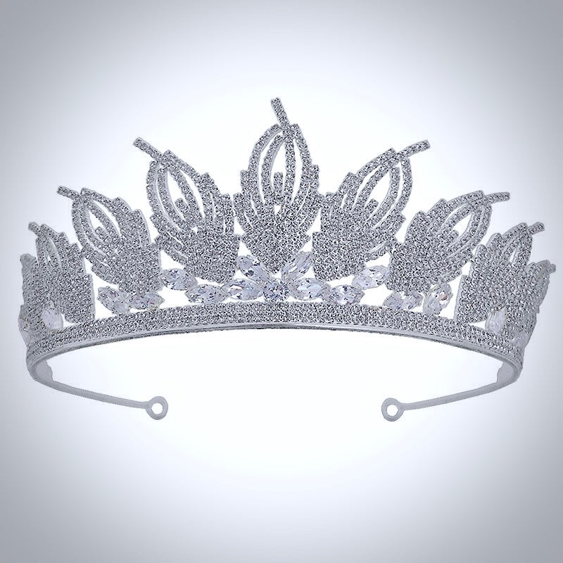 Elaine -  Cubic Zirconia Wedding Tiara - Available in Silver and Gold