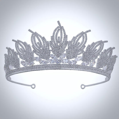 Elaine -  Cubic Zirconia Wedding Tiara - Available in Silver and Gold