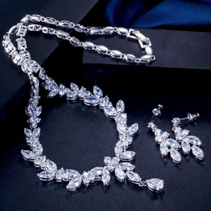 Rebecca - Cubic Zirconia Bridal Jewelry Set - Available in Silver, Yellow Gold and Rose Gold