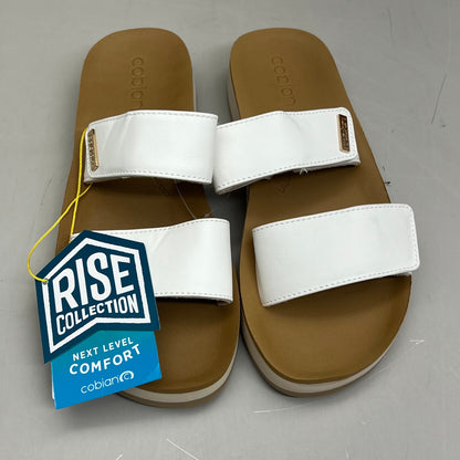 COBIAN Dana Rise Elevated Flatform Style Slide Women's Sz 8 White DNA24-100-08
