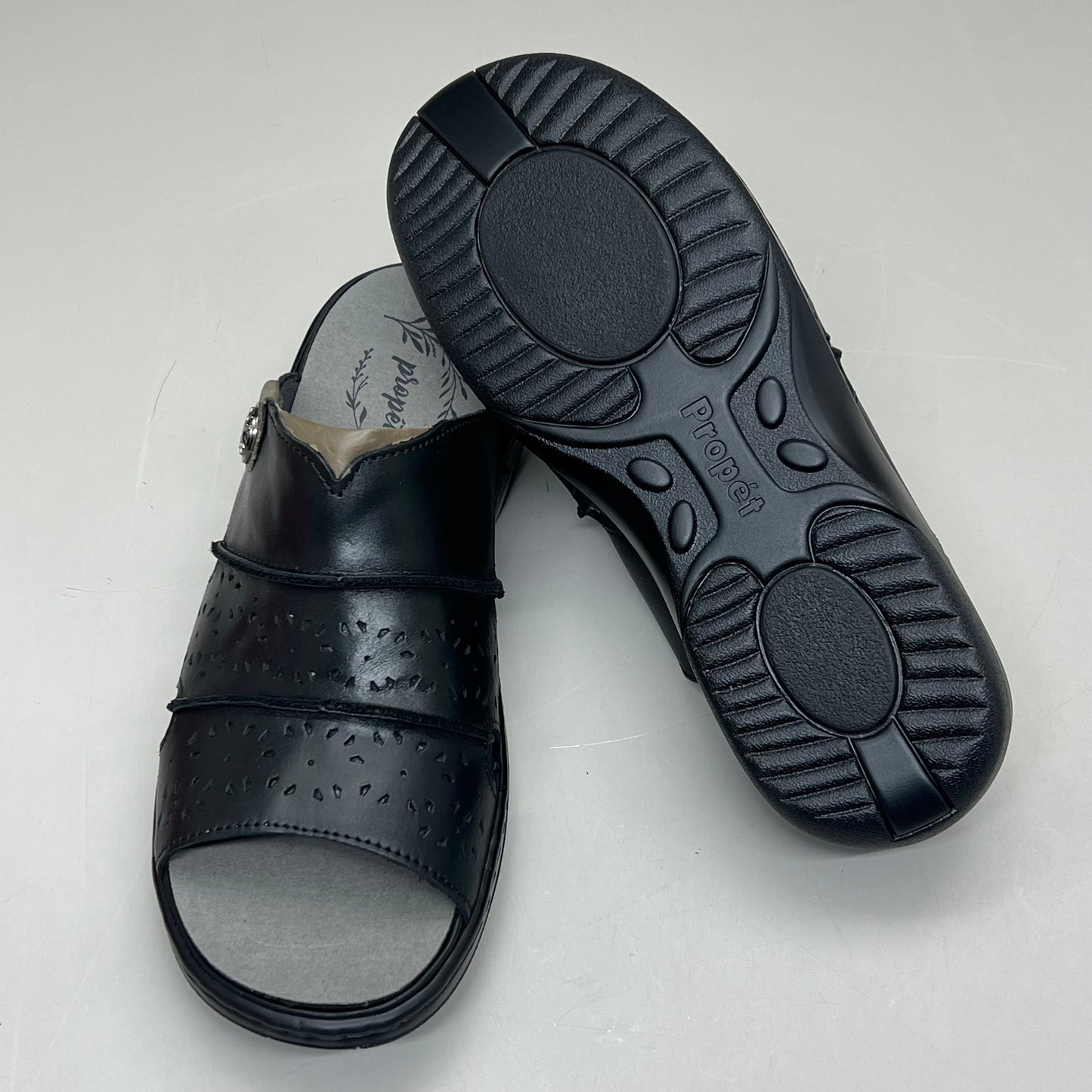 PROPET Gertie Supportive Sandal Orthotic Women's Sz 11 Width W(D) Black WSO041L