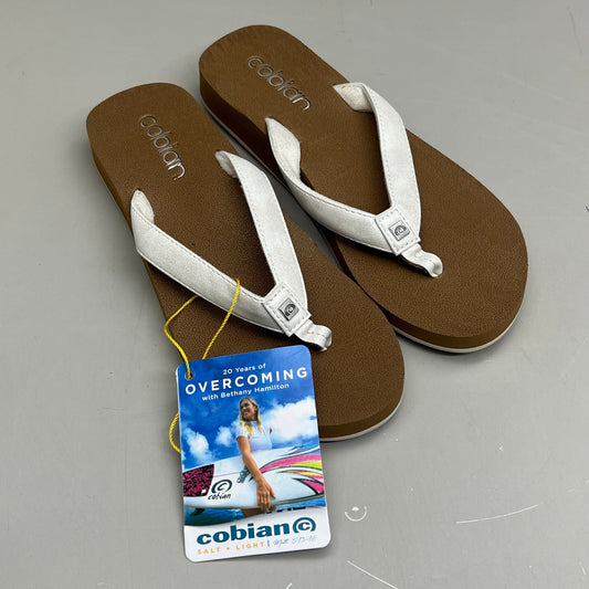 COBIAN Skinny Bounce Comfortable Synthetic Strap Women's Sz 6 White SKI25-110-06