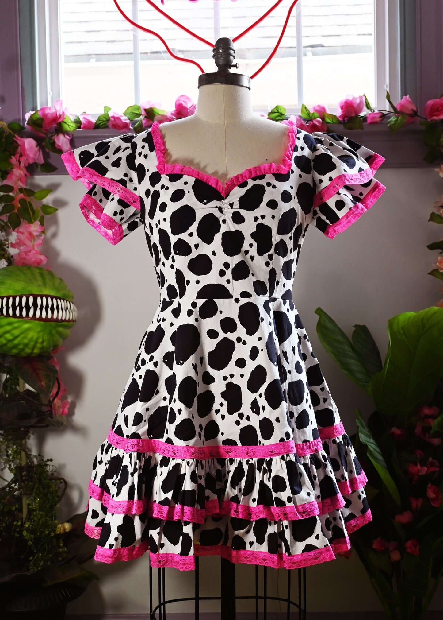 *PRE ORDER* Adelaide Mini Swing dress in Bessie Moo print