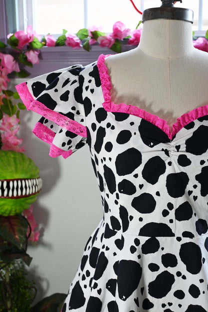 *PRE ORDER* Adelaide Mini Swing dress in Bessie Moo print