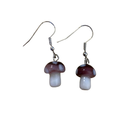 Deep Forest Mushroom Hook Earrings