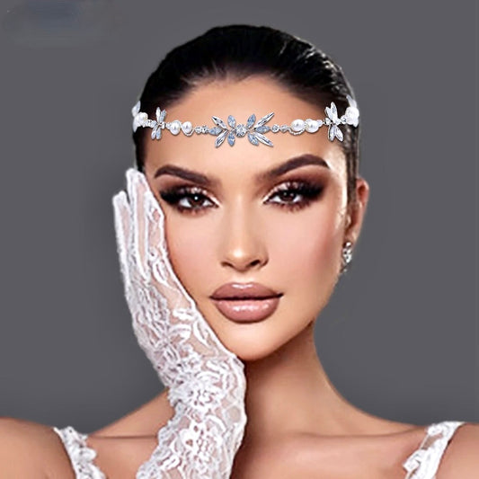 Alinda - Opal and Pearl Bridal Headband / Vine