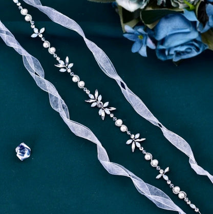 Alinda - Opal and Pearl Bridal Headband / Vine