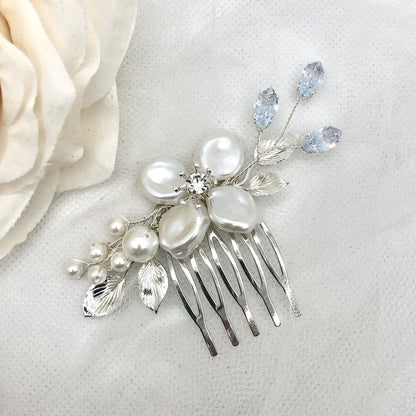 "Asya" - Pearl and Crystal Bridal Hair Comb