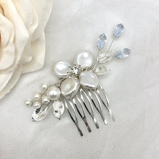 "Asya" - Pearl and Crystal Bridal Hair Comb
