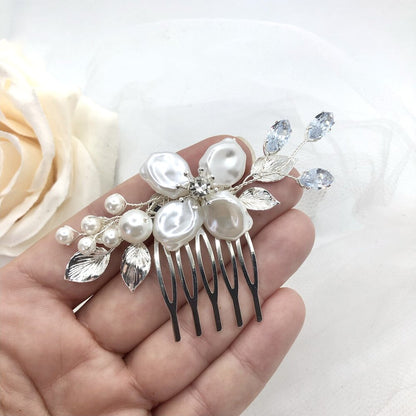 "Asya" - Pearl and Crystal Bridal Hair Comb