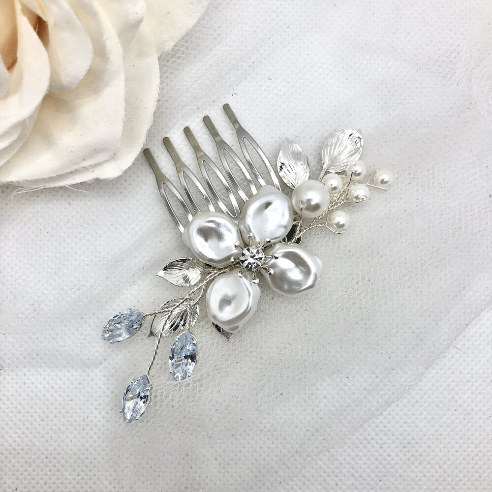 "Asya" - Pearl and Crystal Bridal Hair Comb