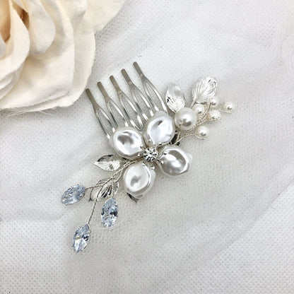 "Asya" - Pearl and Crystal Bridal Hair Comb