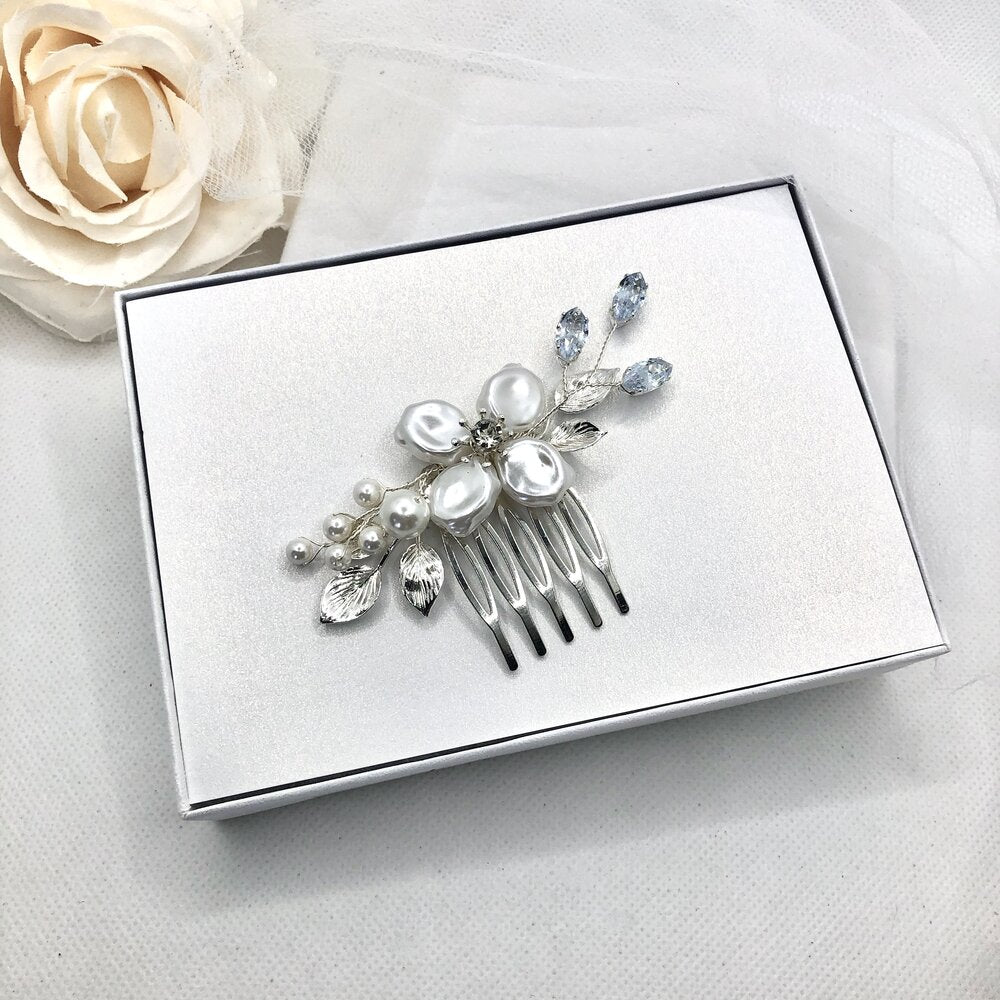 "Asya" - Pearl and Crystal Bridal Hair Comb