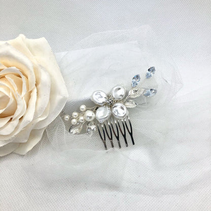 "Asya" - Pearl and Crystal Bridal Hair Comb
