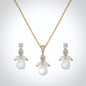 "Kathani" - Pearl and Cubic Zirconia Jewelry Set - Available in Gold and Silver