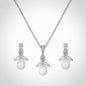 "Kathani" - Pearl and Cubic Zirconia Jewelry Set - Available in Gold and Silver